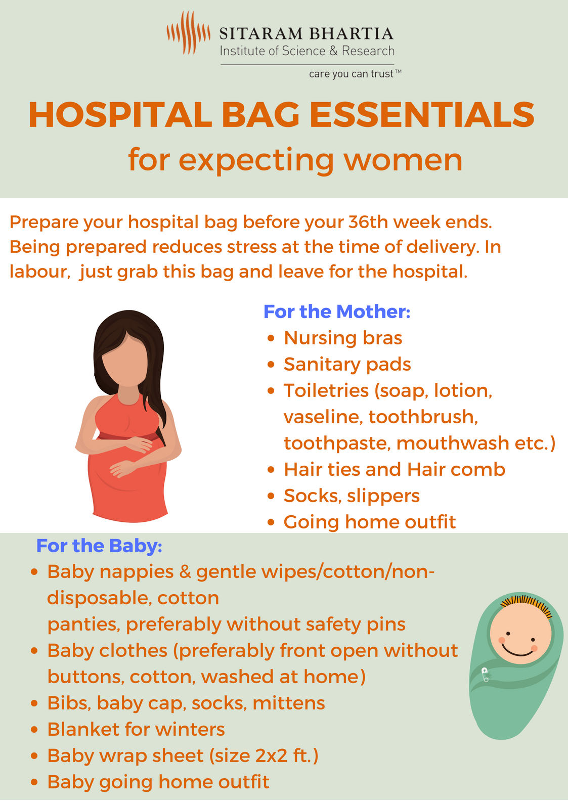 baby items for hospital bag